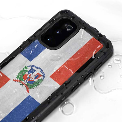 Dominican Republic Flag Distressed Galaxy S20 Waterproof Case